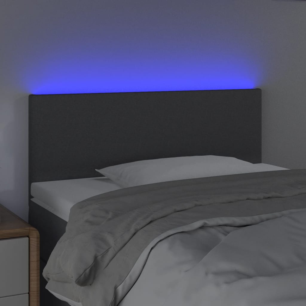 LED uzglavlje tamnosivo 100x5x78/88 cm od tkanine