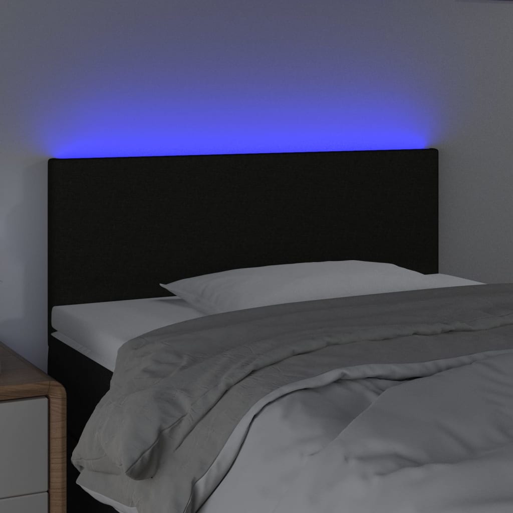LED uzglavlje crno 100x5x78/88 cm od tkanine