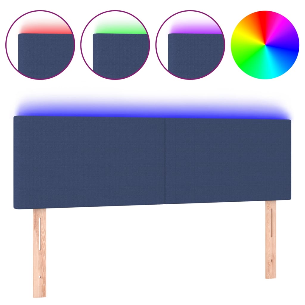 LED uzglavlje krem 144x5x78/88 cm od tkanine