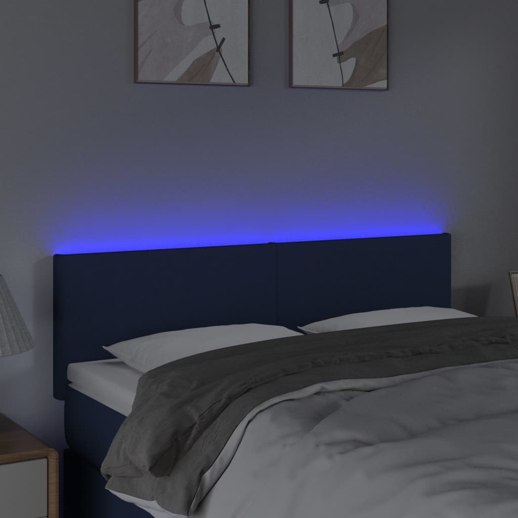 LED uzglavlje plavo 144x5x78/88 cm od tkanine