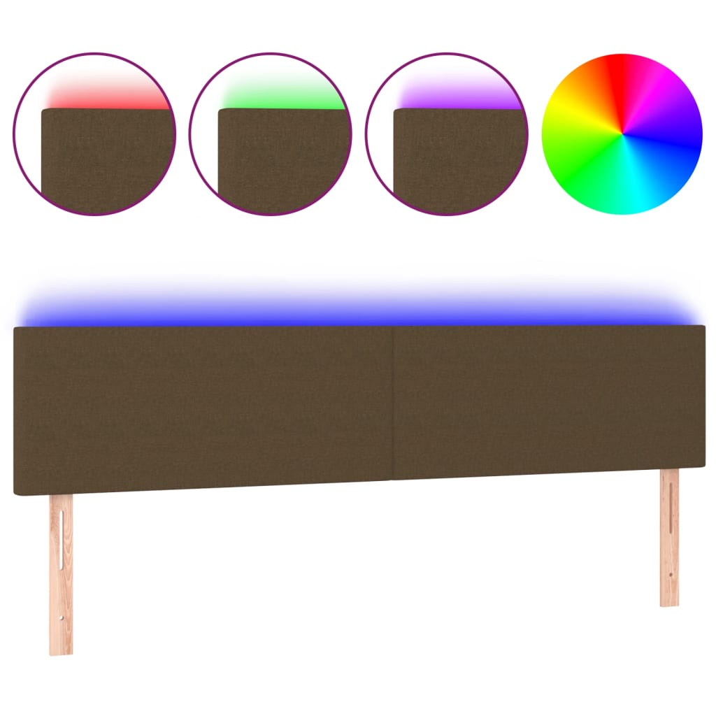 LED uzglavlje tamnosmeđe 160x5x78/88 cm od tkanine