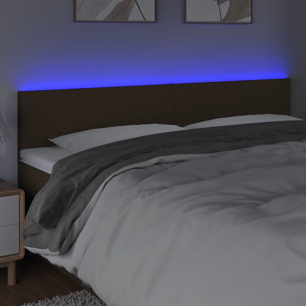 LED uzglavlje tamnosmeđe 160x5x78/88 cm od tkanine
