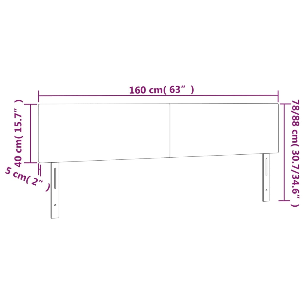 LED uzglavlje tamnosmeđe 160x5x78/88 cm od tkanine