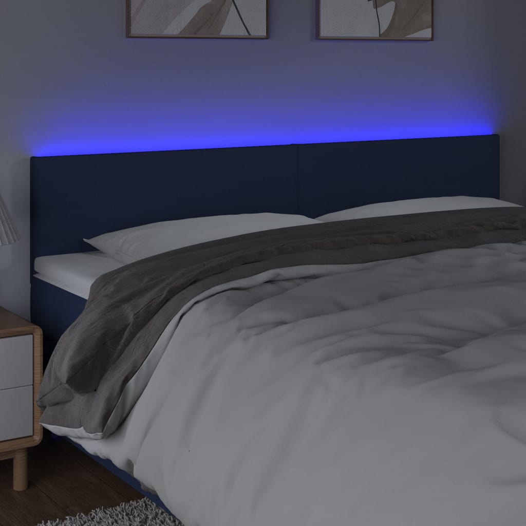 LED uzglavlje plavo 160x5x78/88 cm od tkanine