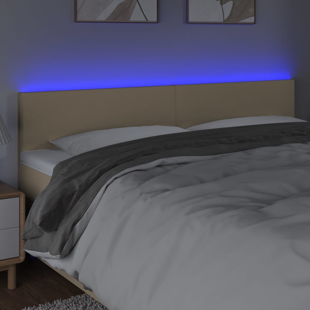 LED uzglavlje krem 180x5x78/88 cm od tkanine