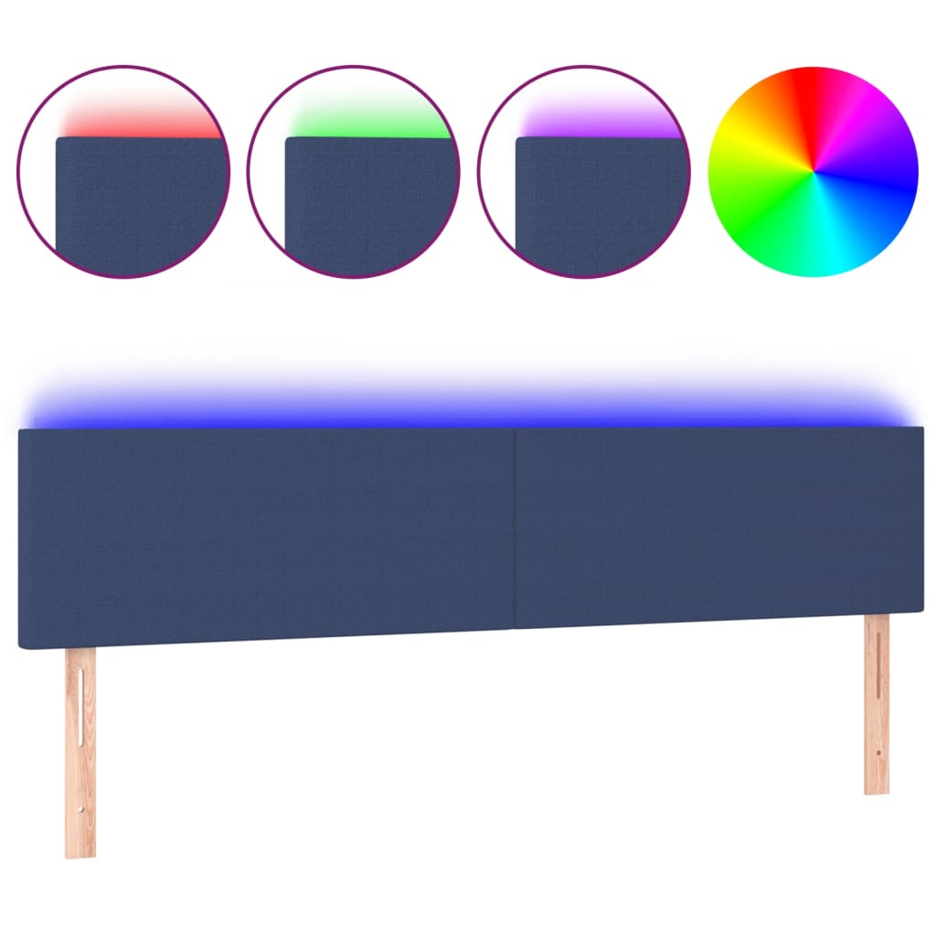 LED uzglavlje plavo 180x5x78/88 cm od tkanine