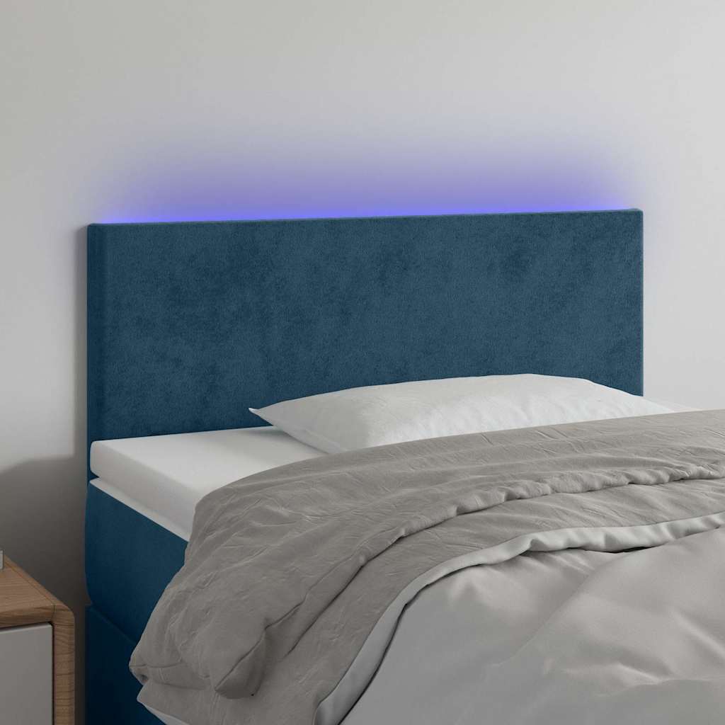 LED uzglavlje tamnoplavo 80 x 5 x 78/88 cm baršunasto