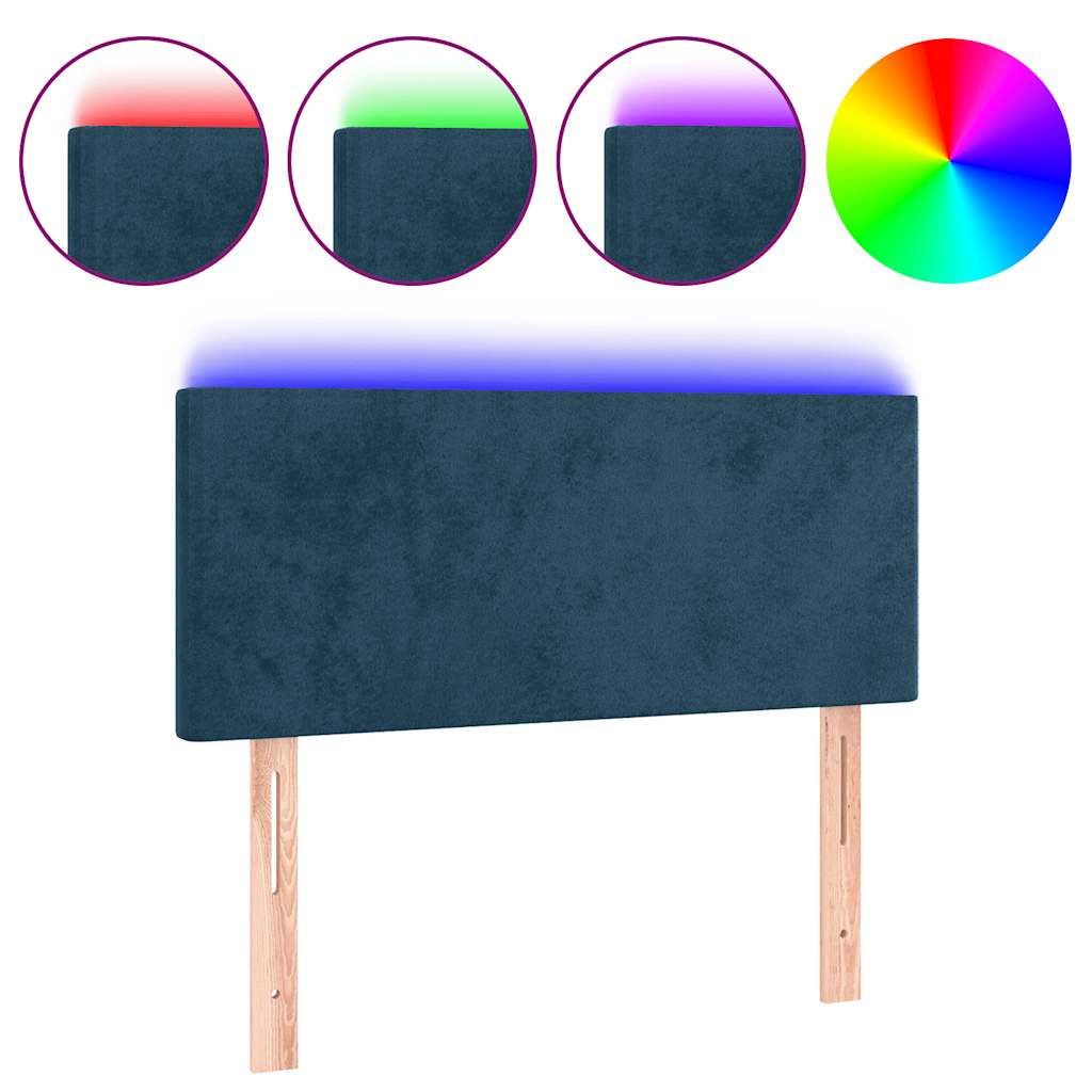 LED uzglavlje tamnoplavo 90x5x78/88 cm baršunasto
