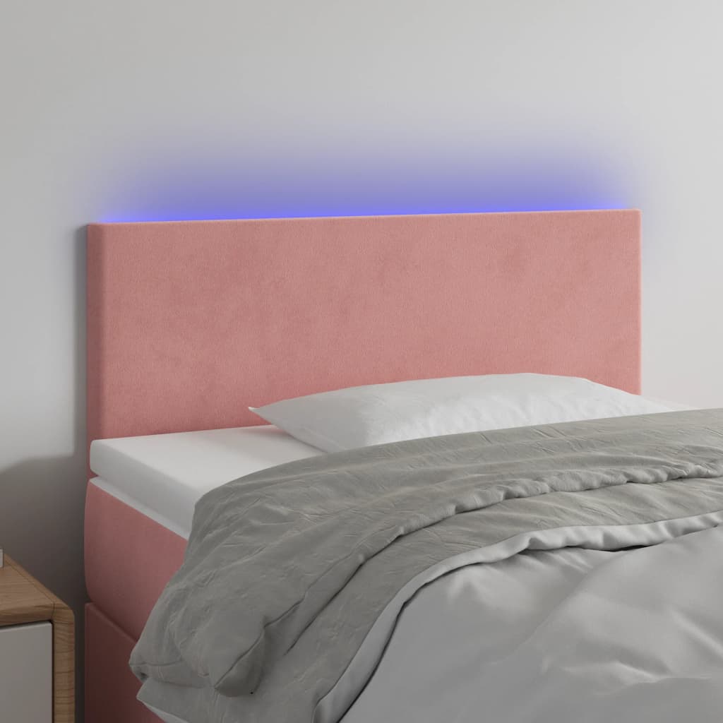 LED uzglavlje ružičasto 90x5x78/88 cm baršunasto