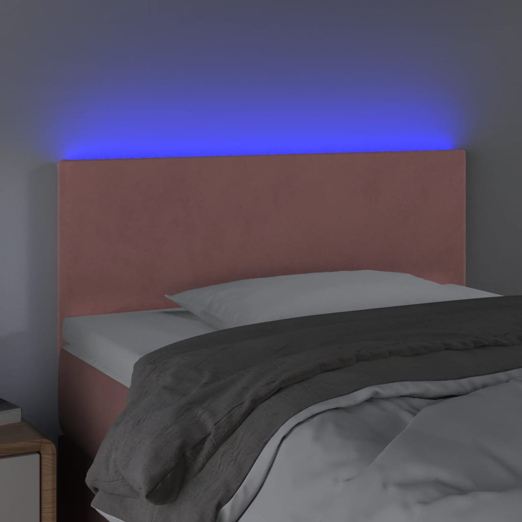 LED uzglavlje ružičasto 100x5x78/88 cm baršunasto