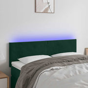 LED uzglavlje tamnozeleno 144x5x78/88 cm baršunasto