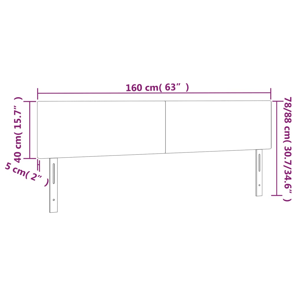 LED uzglavlje ružičasto 160x5x78/88 cm baršunasto