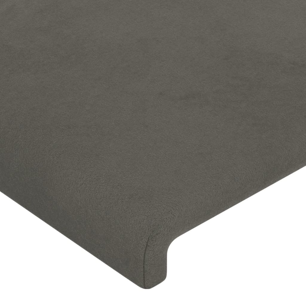 LED uzglavlje tamnosivo 180x5x78/88 cm baršunasto