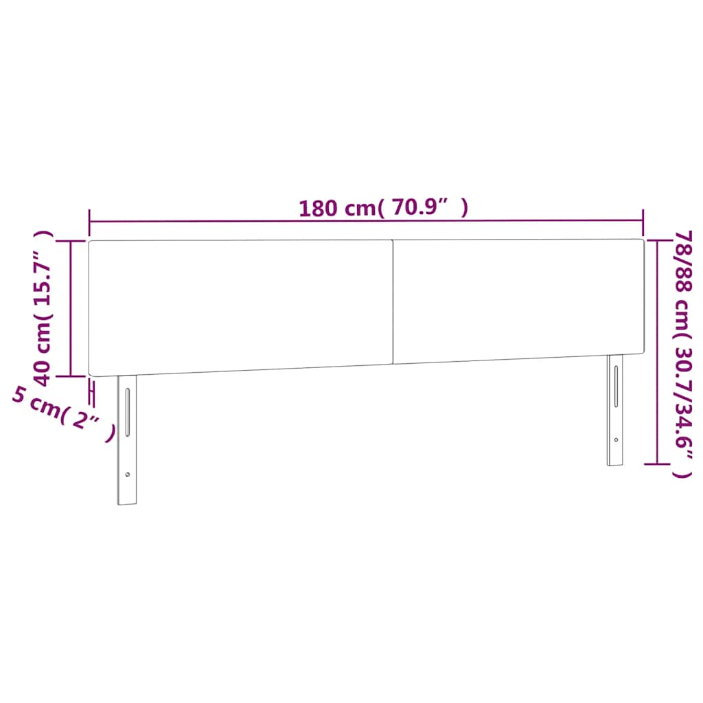 LED uzglavlje tamnoplavo 180x5x78/88 cm baršunasto