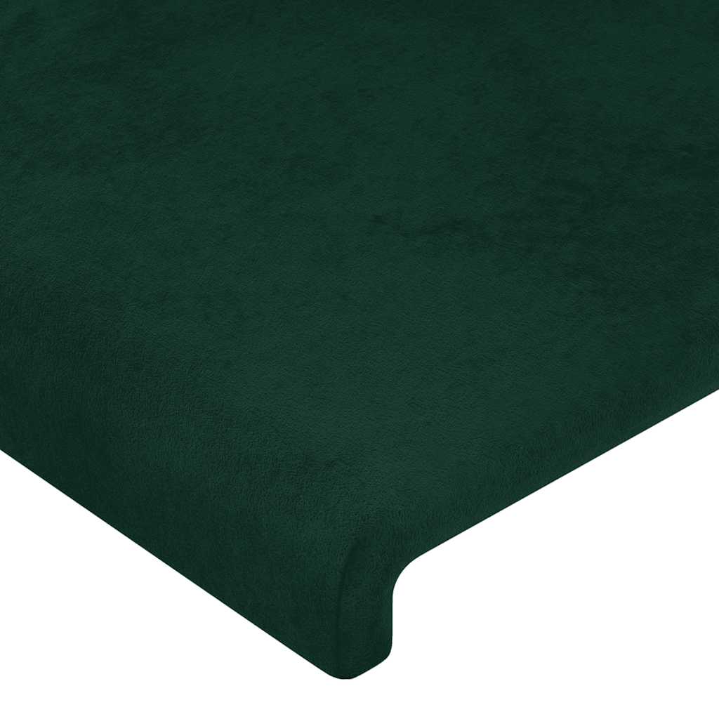 LED uzglavlje tamnozeleno 200x5x78/88 cm baršunasto