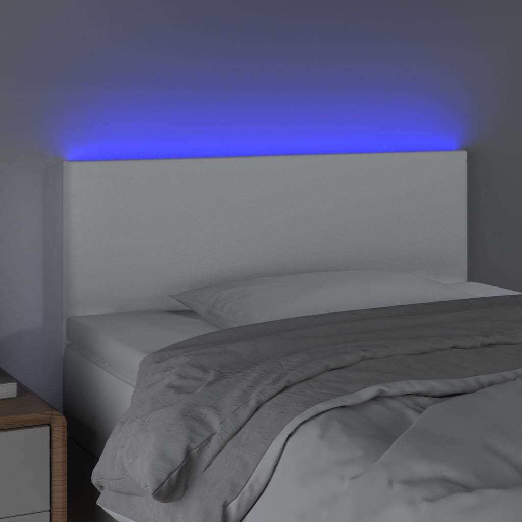 LED uzglavlje bijelo 80 x 5 x 78/88 cm od umjetne kože