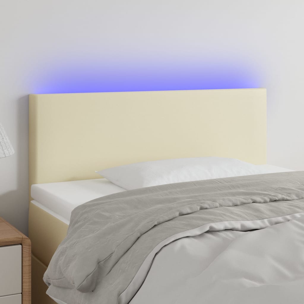 LED uzglavlje krem 80 x 5 x 78/88 cm od umjetne kože