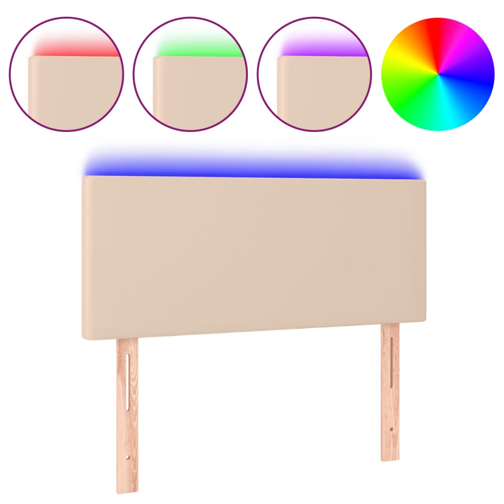 LED uzglavlje boja cappuccina 90 x 5 x 78/88 cm od umjetne kože