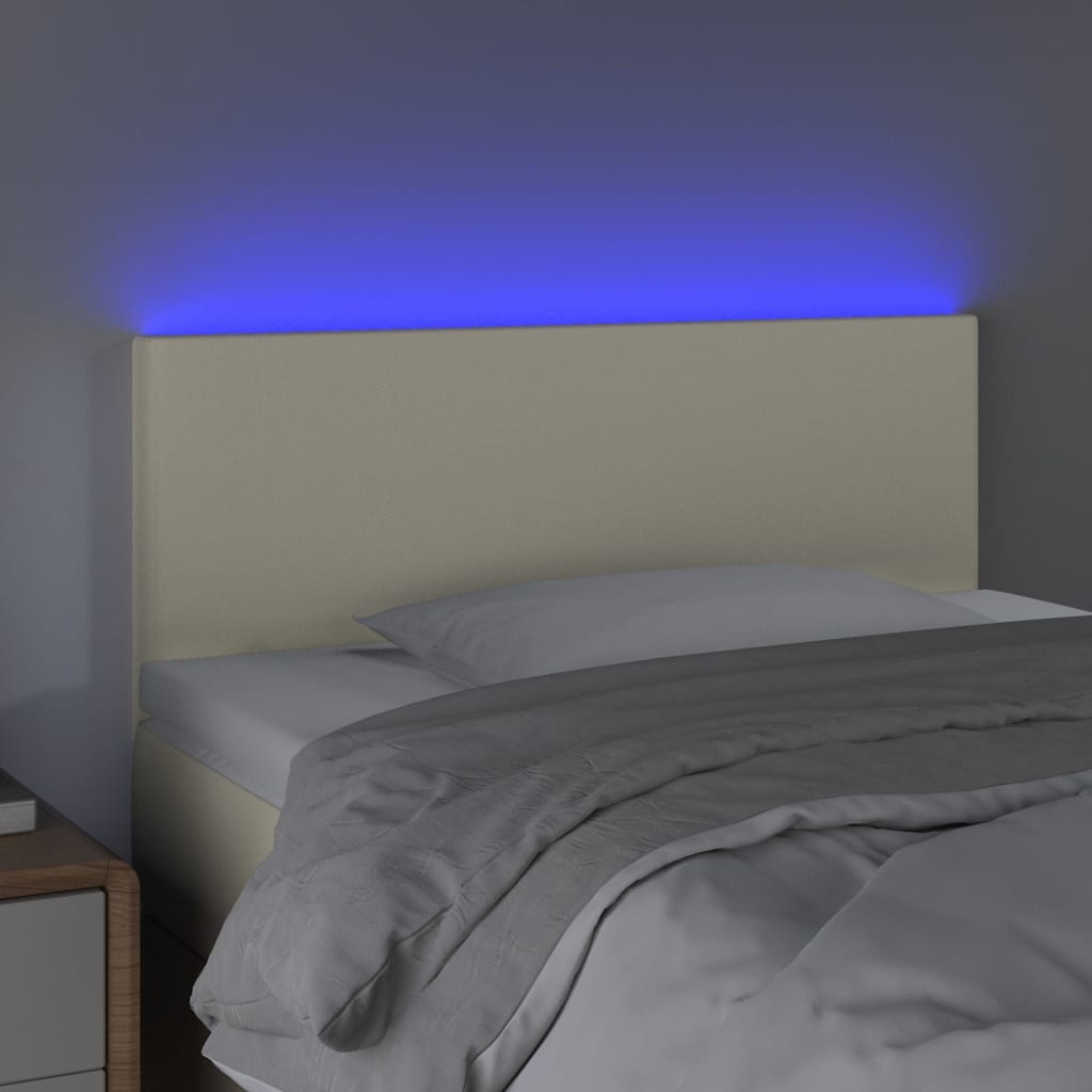 LED uzglavlje krem 100 x 5 x 78/88 cm od umjetne kože