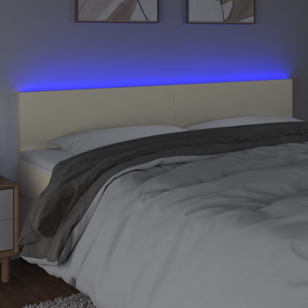 LED uzglavlje krem 160 x 5 x 78/88 cm od umjetne kože