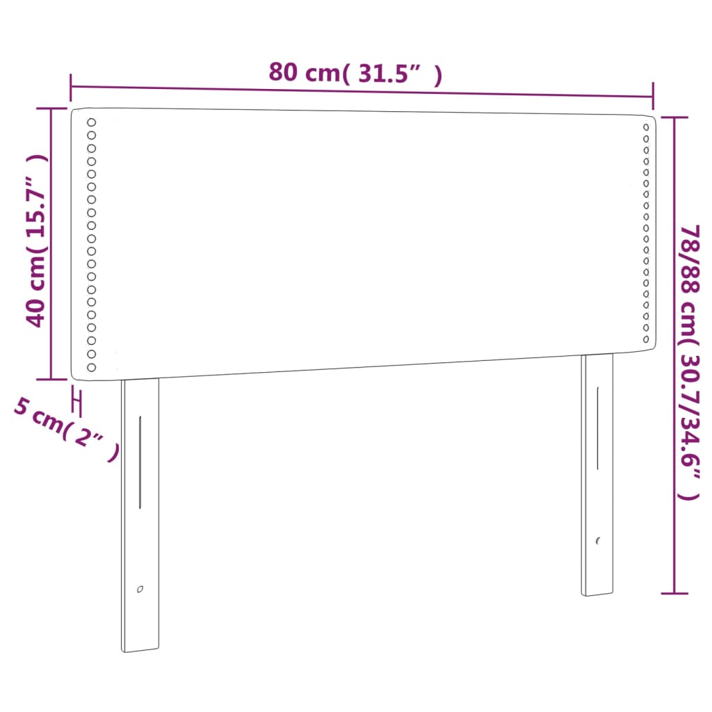 LED uzglavlje svjetlosivo 80 x 5 x 78/88 cm od tkanine