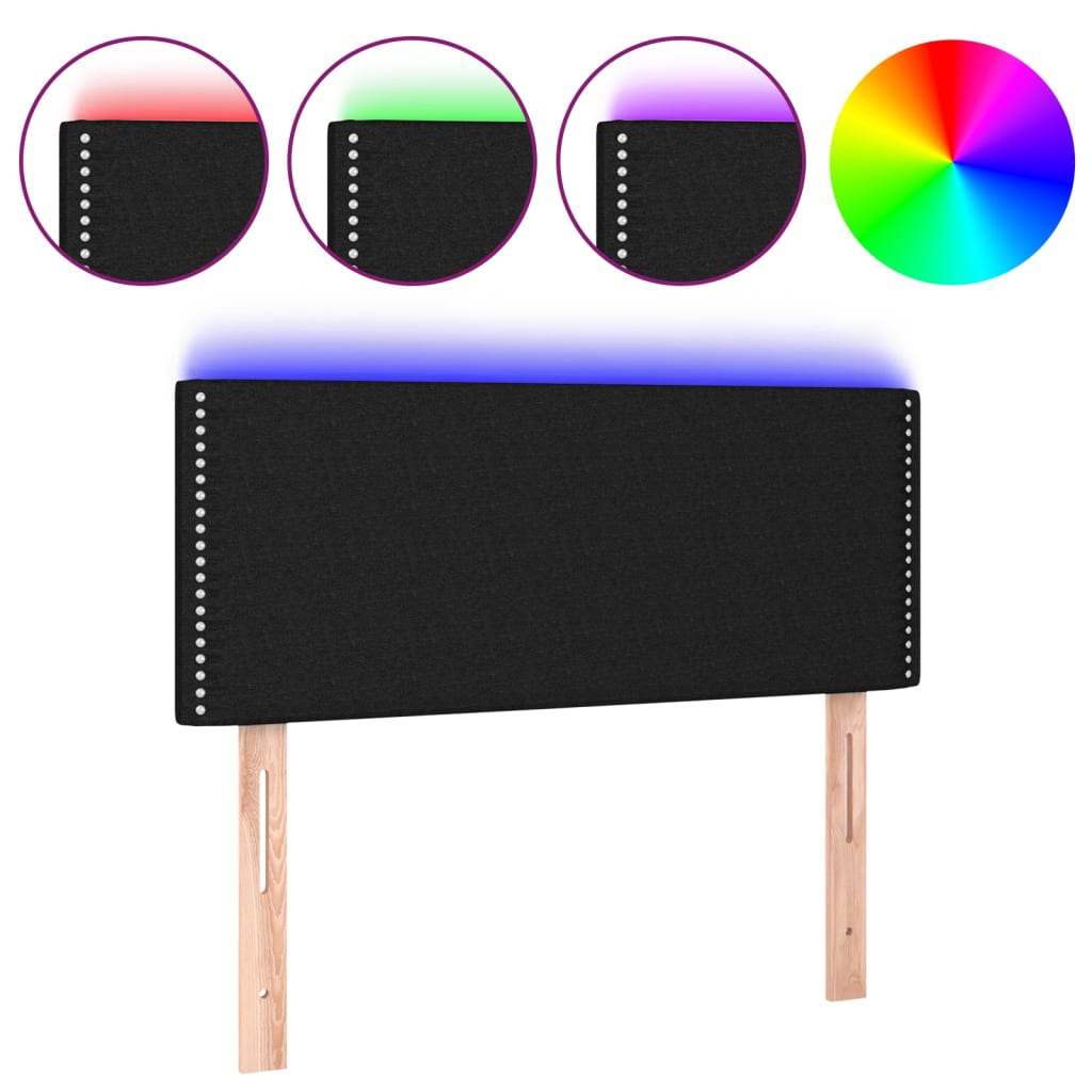 LED uzglavlje crno 80 x 5 x 78/88 cm od tkanine