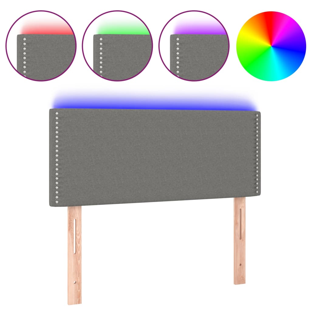 LED uzglavlje tamnosivo 90x5x78/88 cm od tkanine