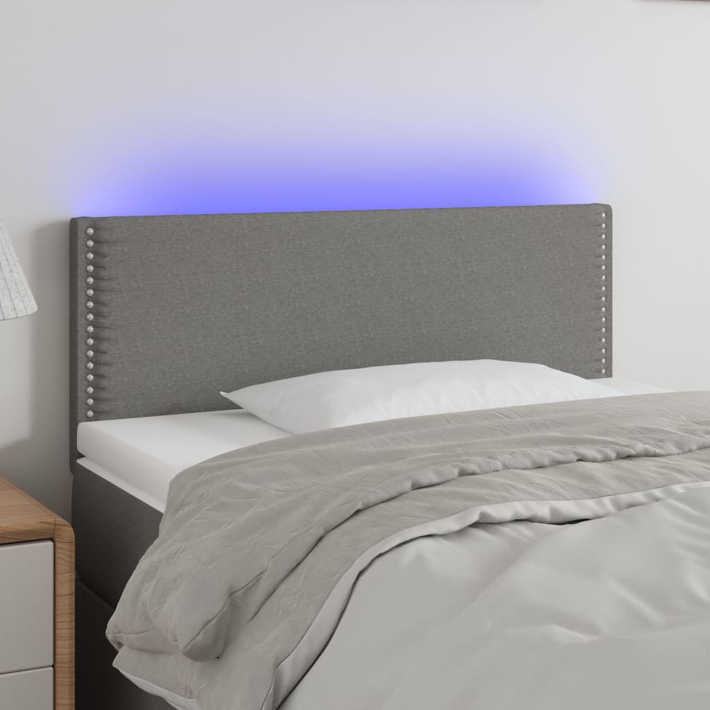 LED uzglavlje tamnosivo 90x5x78/88 cm od tkanine