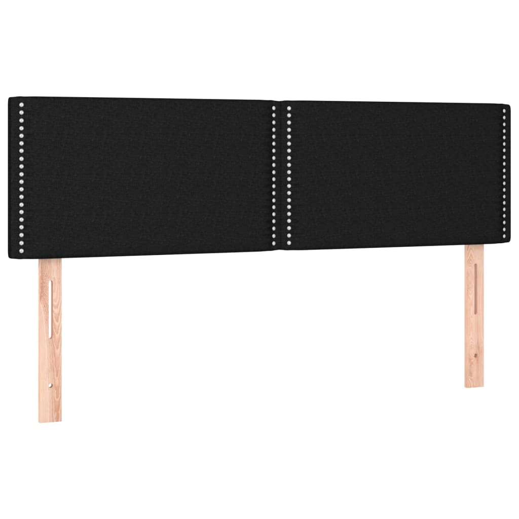 LED uzglavlje crno 144x5x78/88 cm od tkanine
