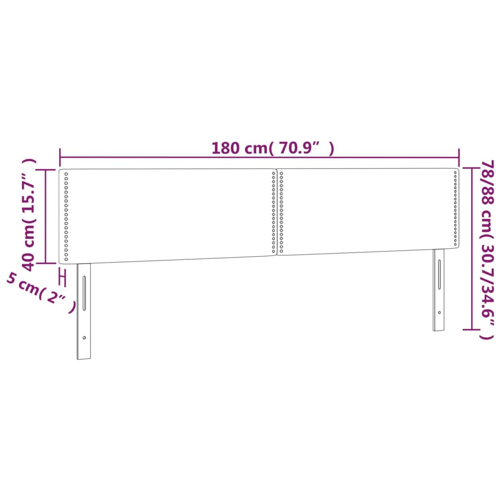 LED uzglavlje plavo 180x5x78/88 cm od tkanine