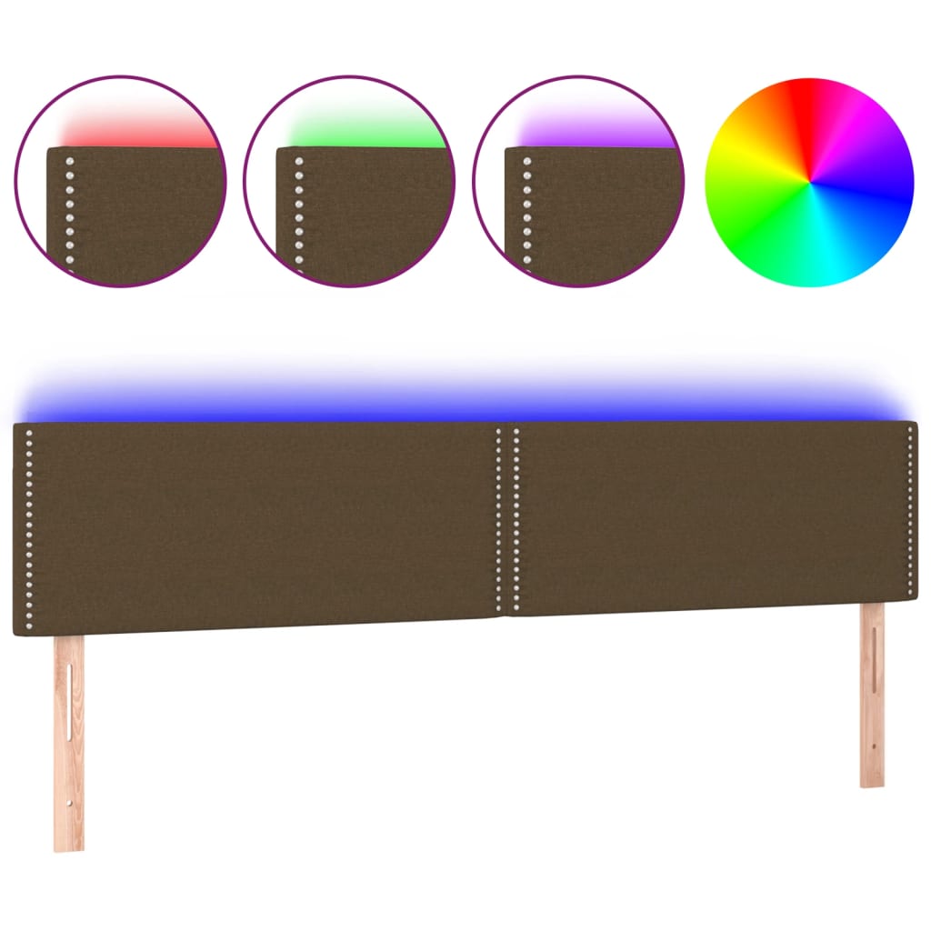 LED uzglavlje tamnosmeđe 200x5x78/88 cm od tkanine