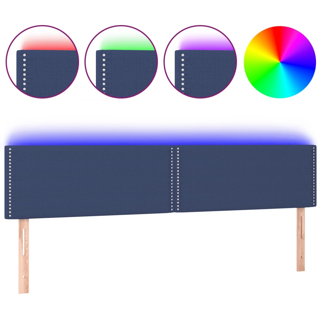 LED uzglavlje plavo 200x5x78/88 cm od tkanine