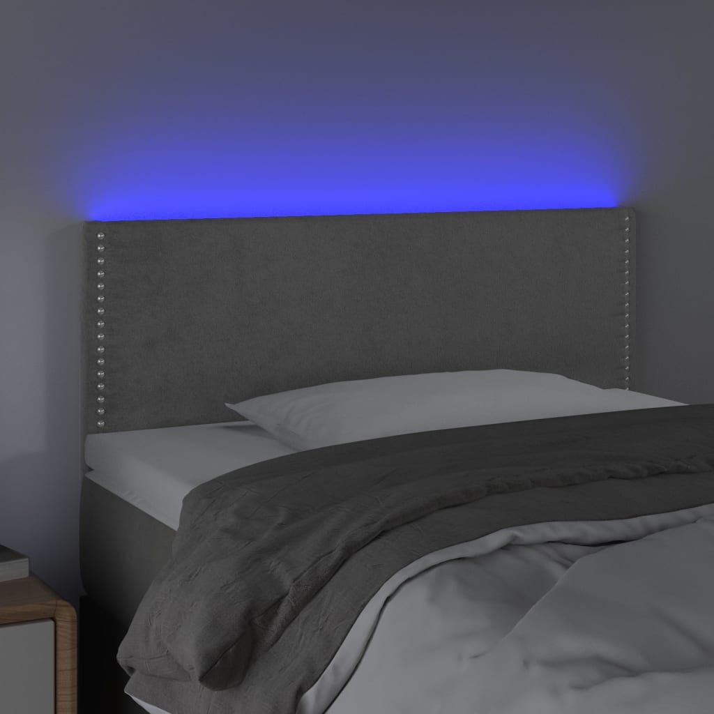 LED uzglavlje svjetlosivo 80 x 5 x 78/88 cm baršunasto