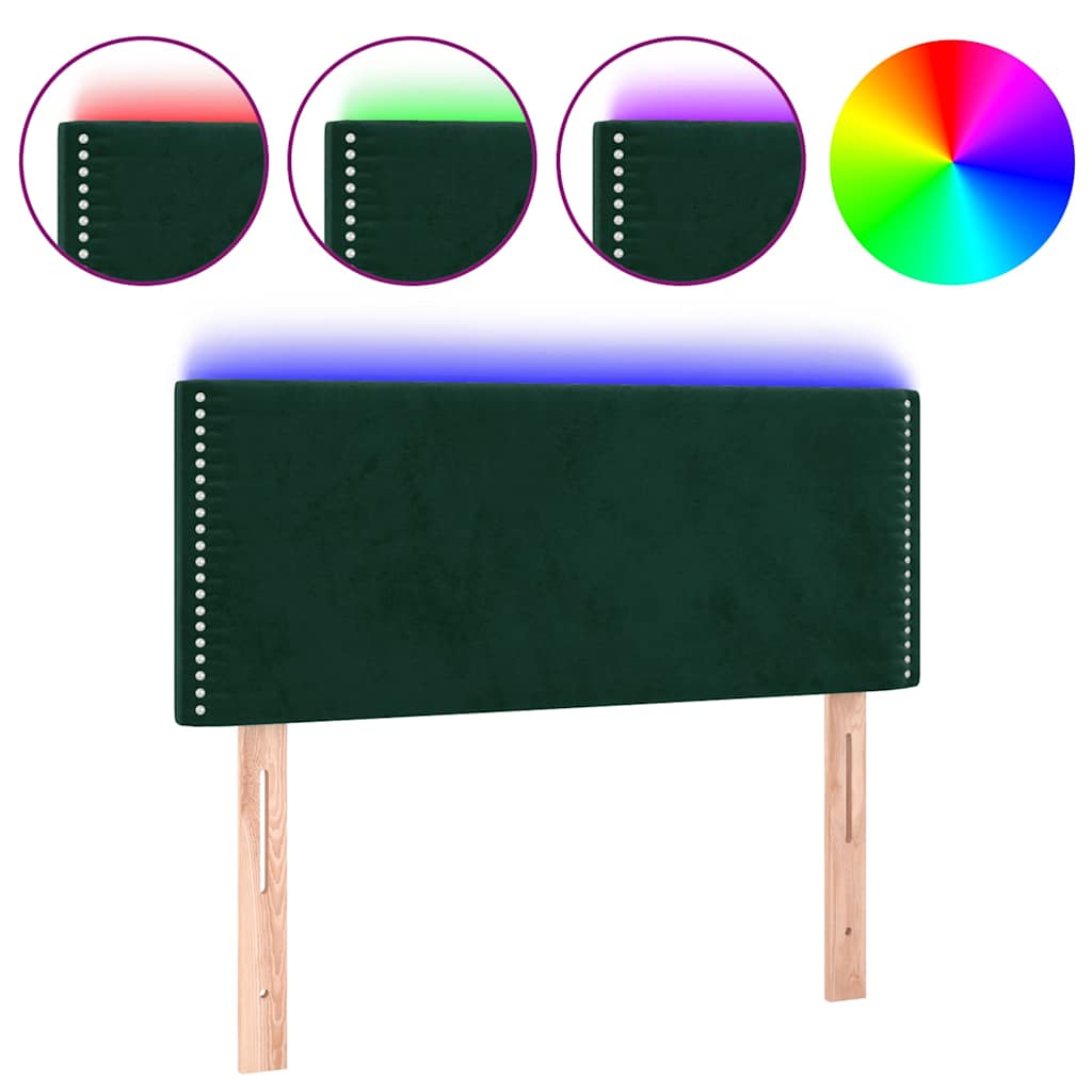 LED uzglavlje tamnozeleno 100x5x78/88 cm baršunasto