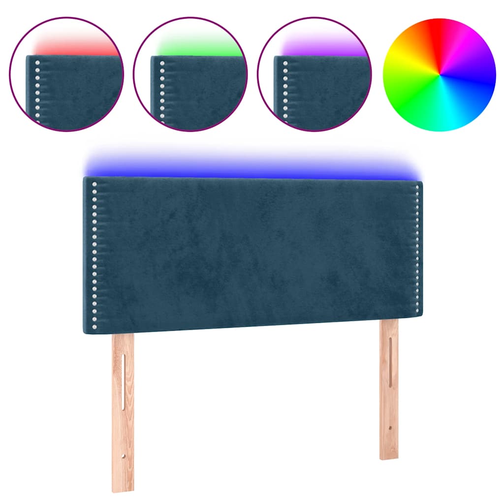LED uzglavlje tamnoplavo 100x5x78/88 cm baršunasto