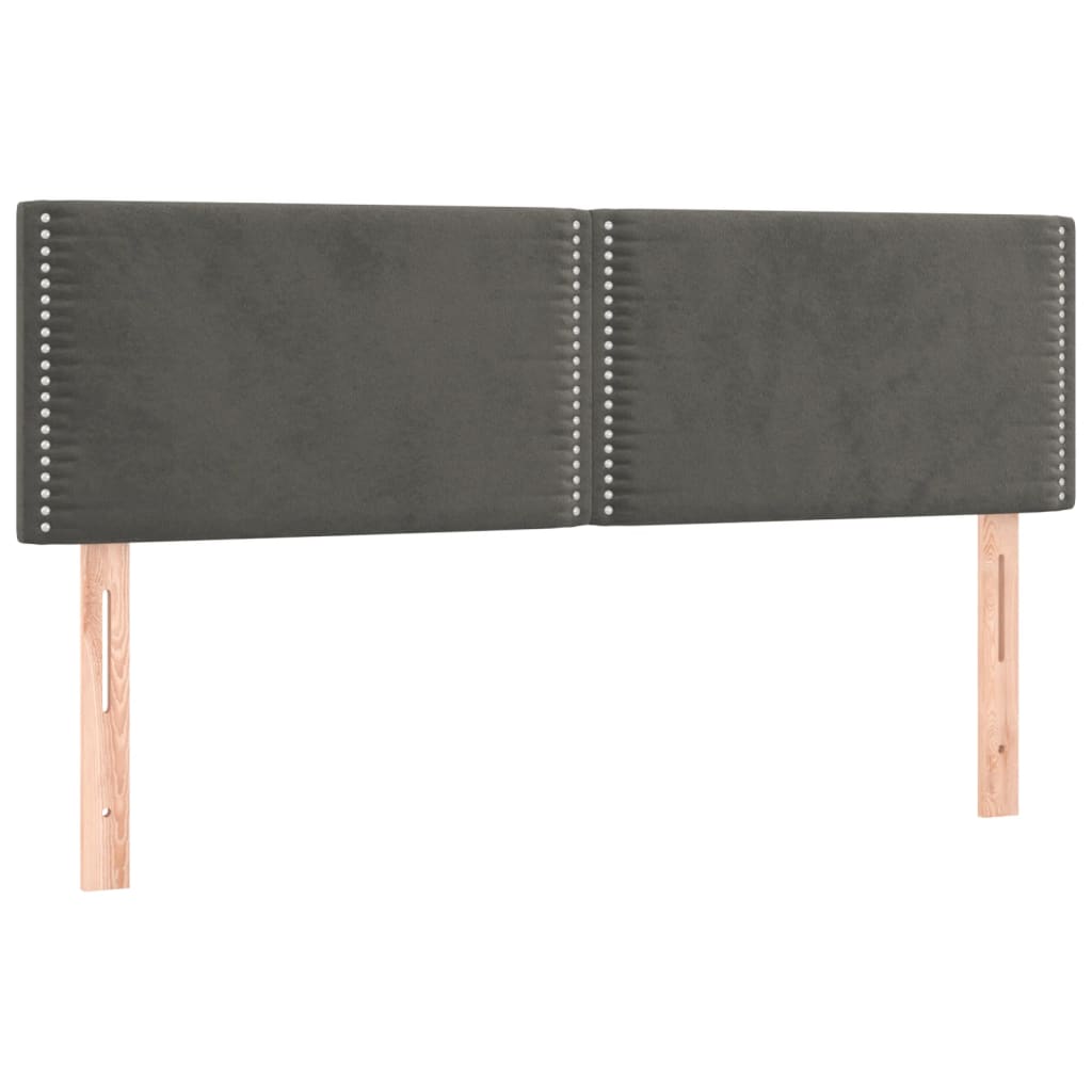 LED uzglavlje tamnosivo 144x5x78/88 cm baršunasto