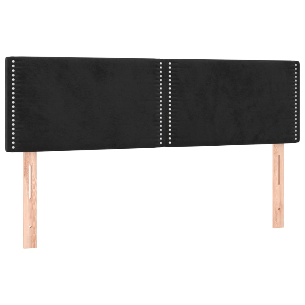 LED uzglavlje crno 144x5x78/88 cm baršunasto