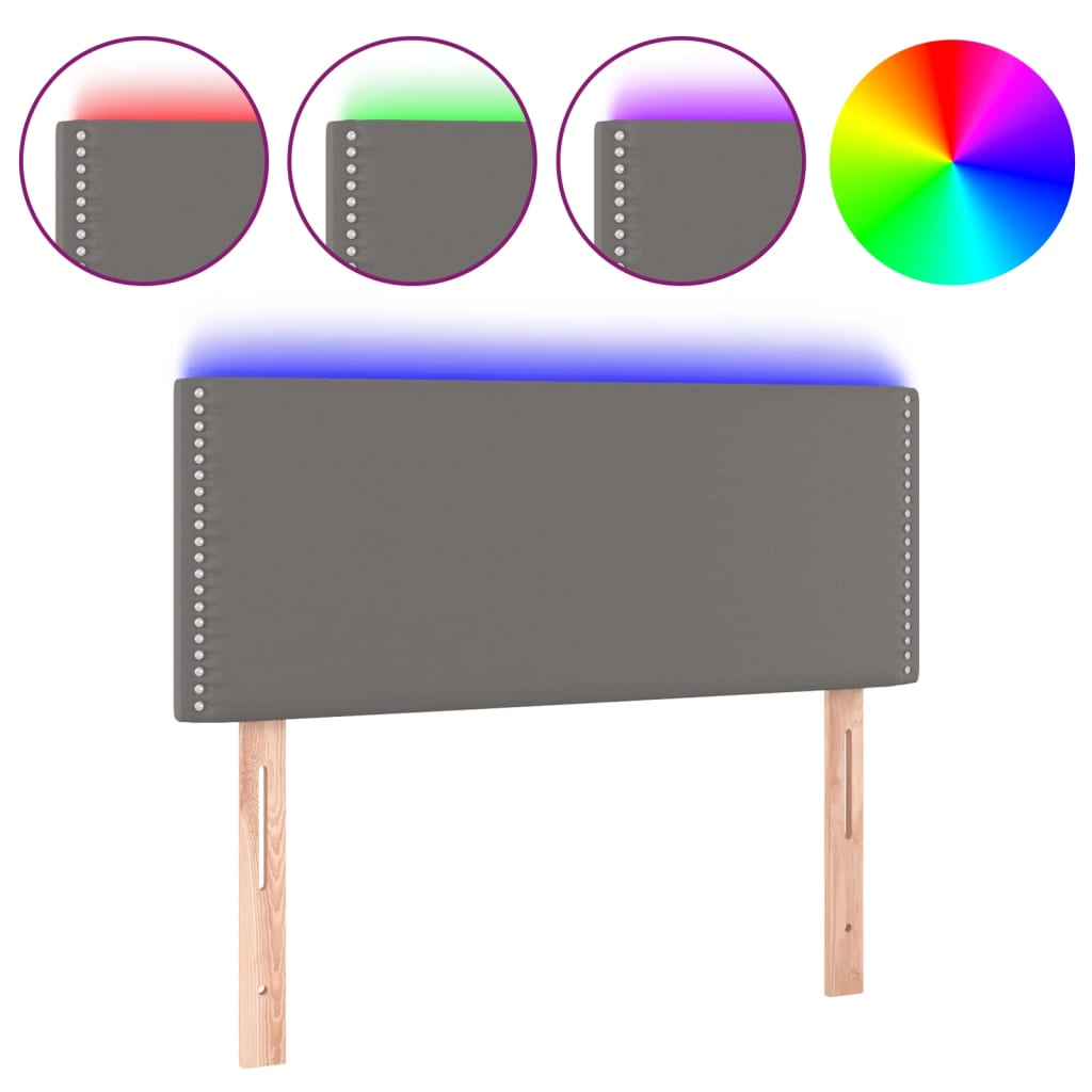 LED uzglavlje sivo 80 x 5 x 78/88 cm od umjetne kože