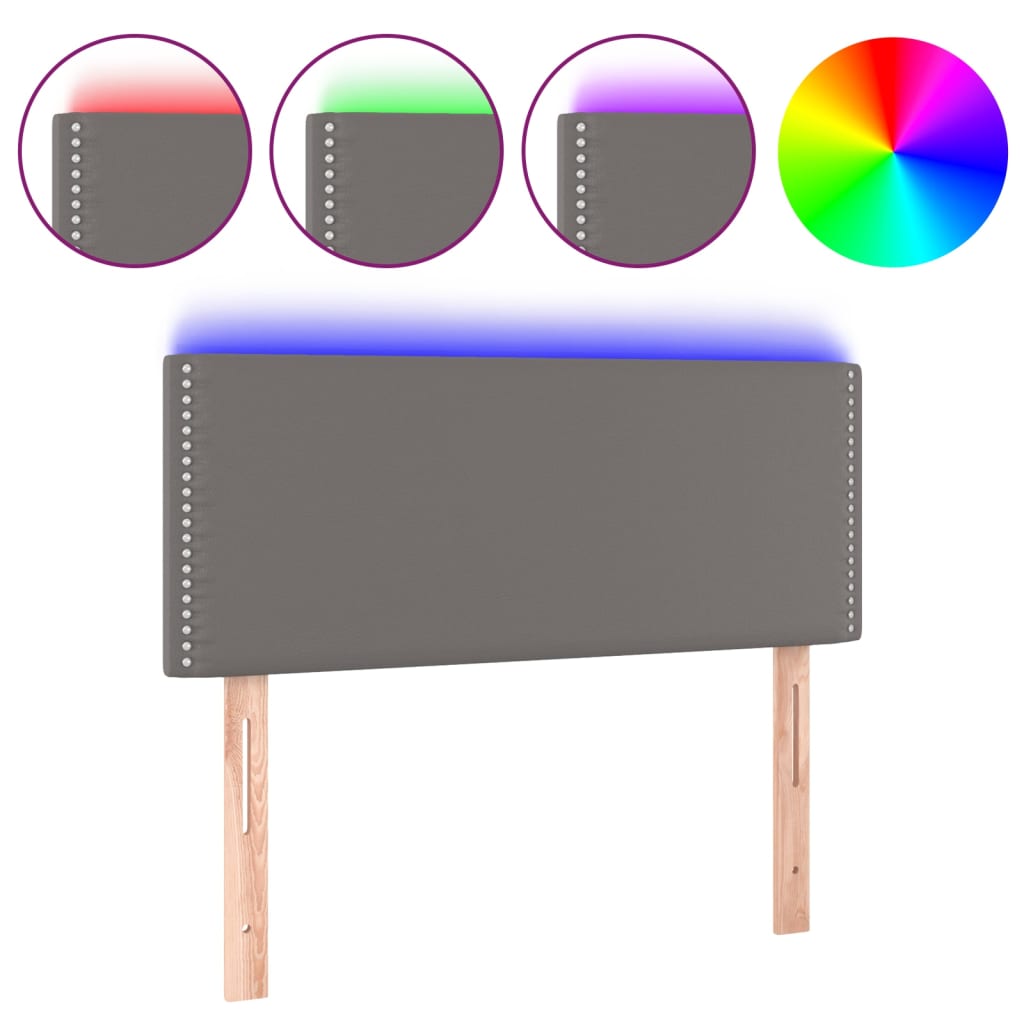 LED uzglavlje sivo 100 x 5 x 78/88 cm od umjetne kože