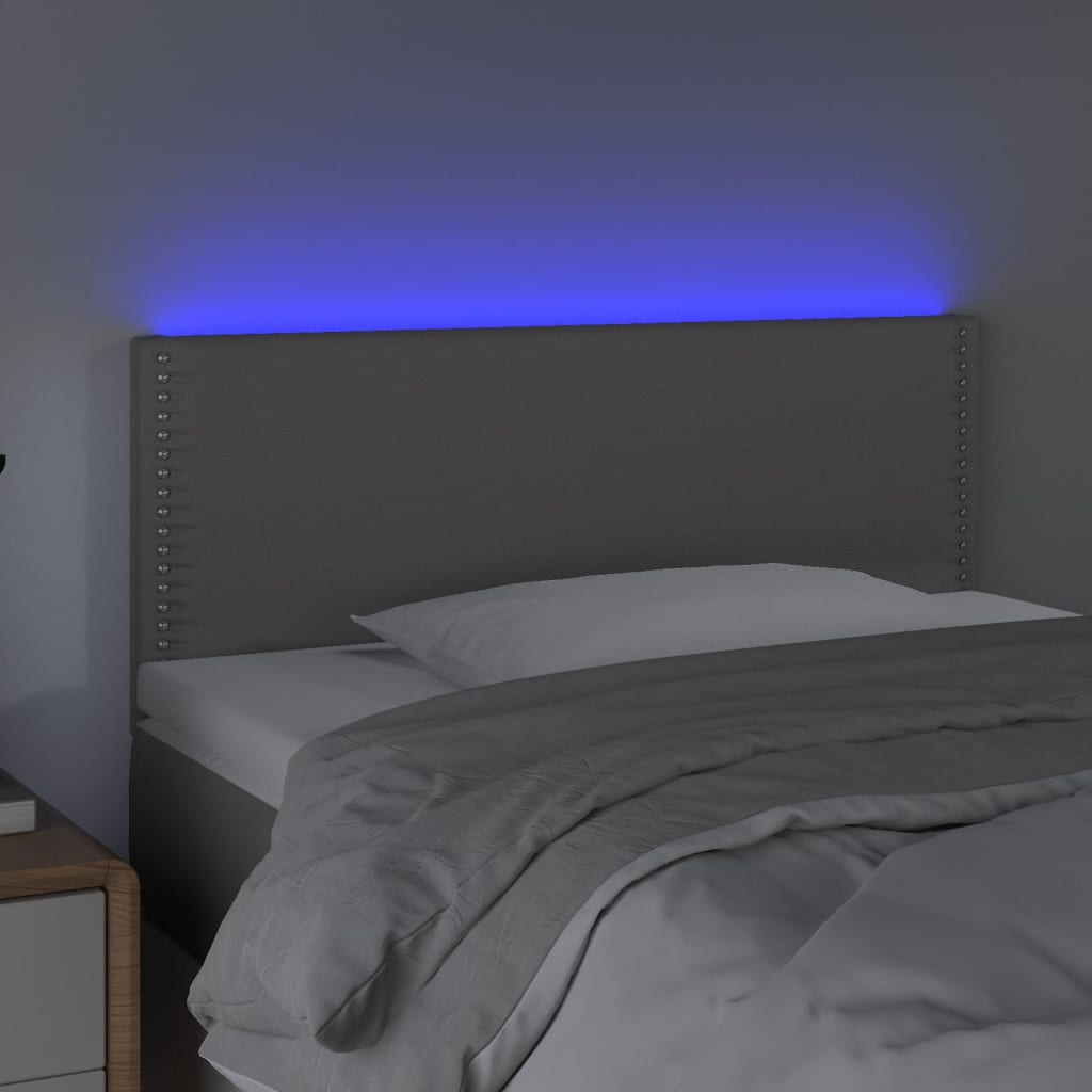 LED uzglavlje sivo 100 x 5 x 78/88 cm od umjetne kože