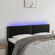 LED uzglavlje crno 144 x 5 x 78/88 cm od umjetne kože