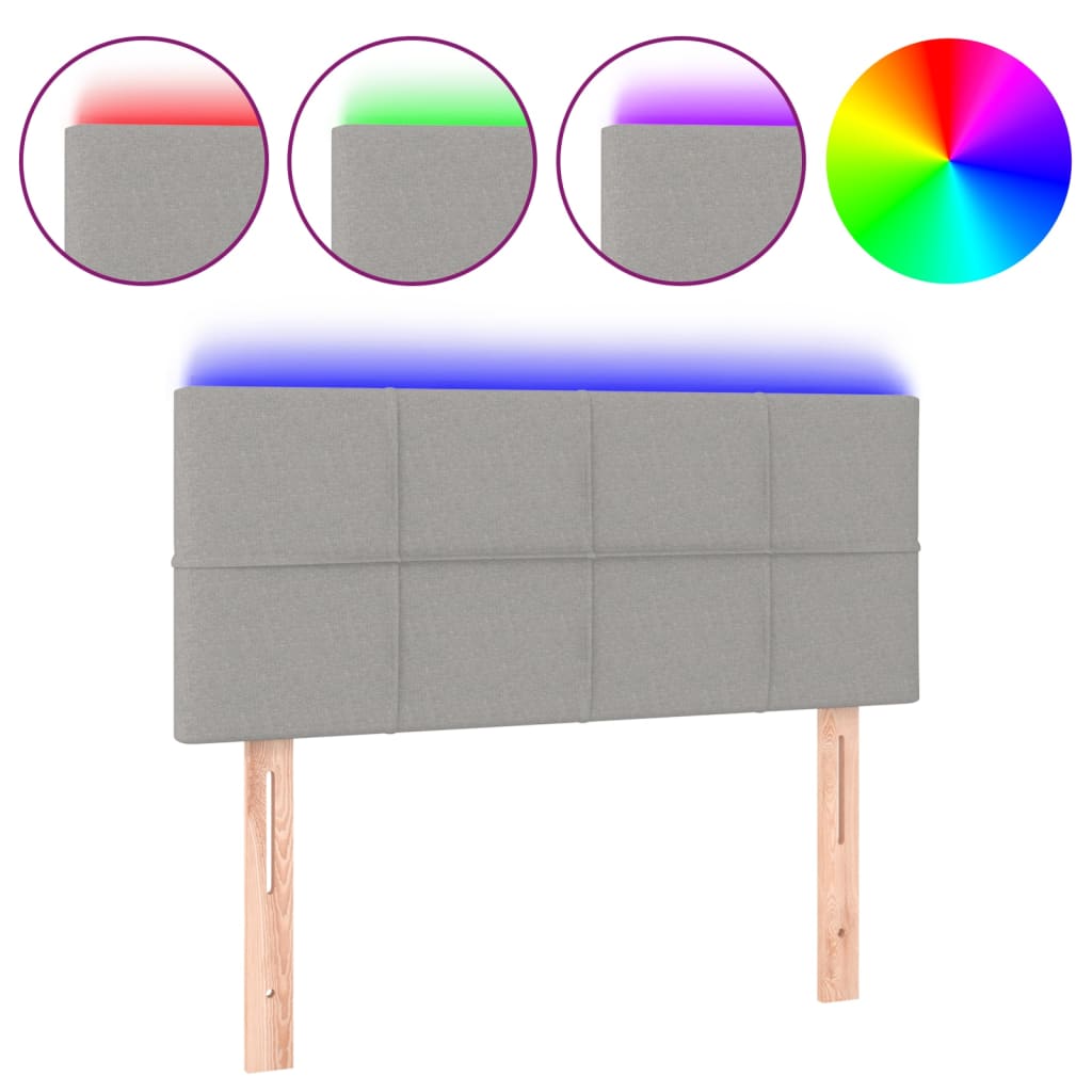 LED uzglavlje svjetlosivo 80 x 5 x 78/88 cm od tkanine