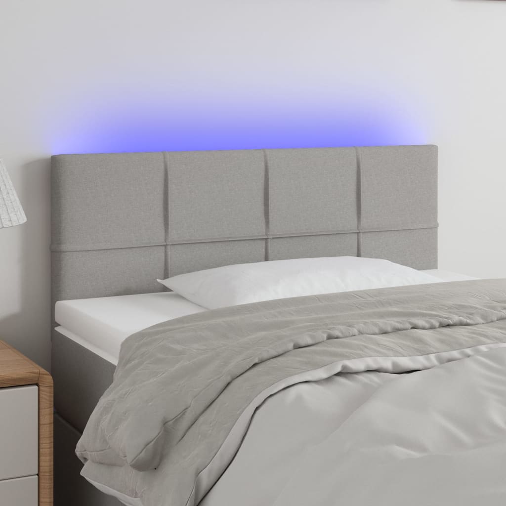 LED uzglavlje svjetlosivo 80 x 5 x 78/88 cm od tkanine