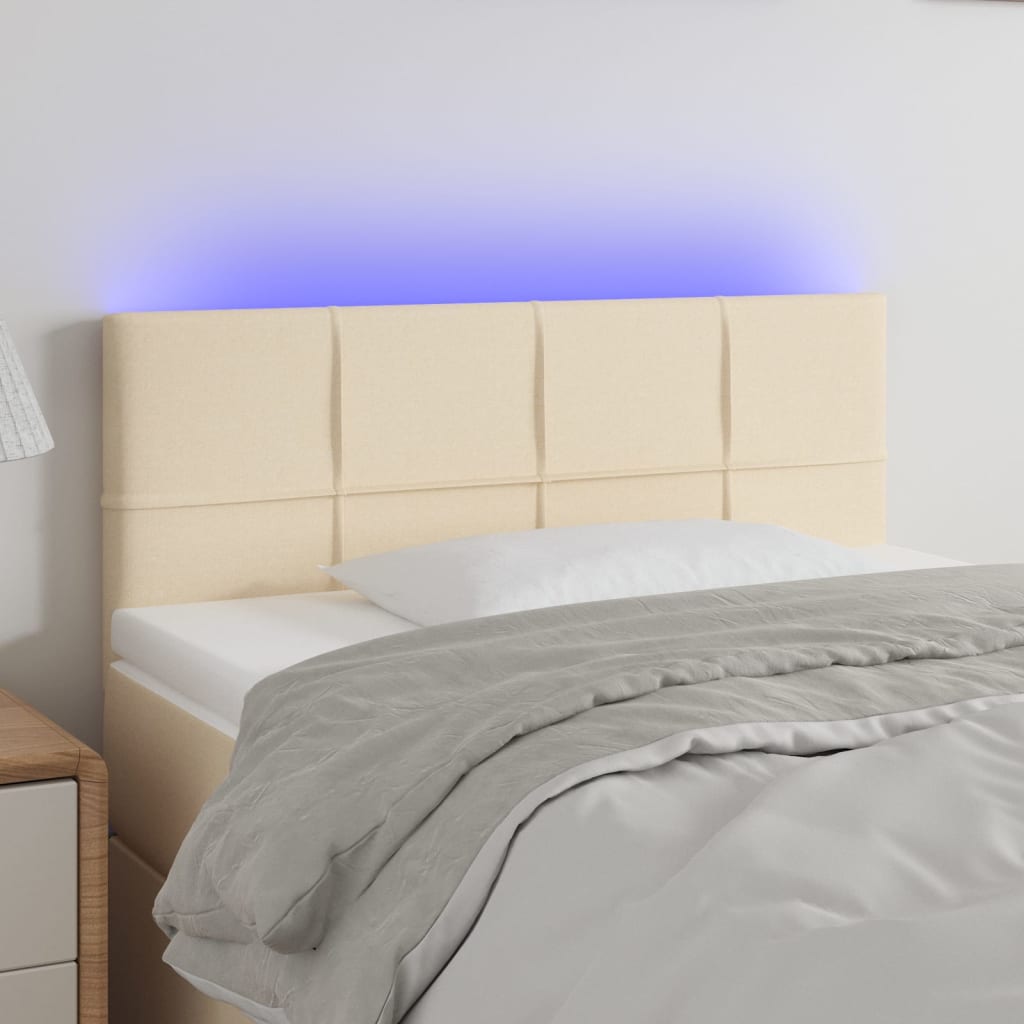 LED uzglavlje smeđesivo od tkanine