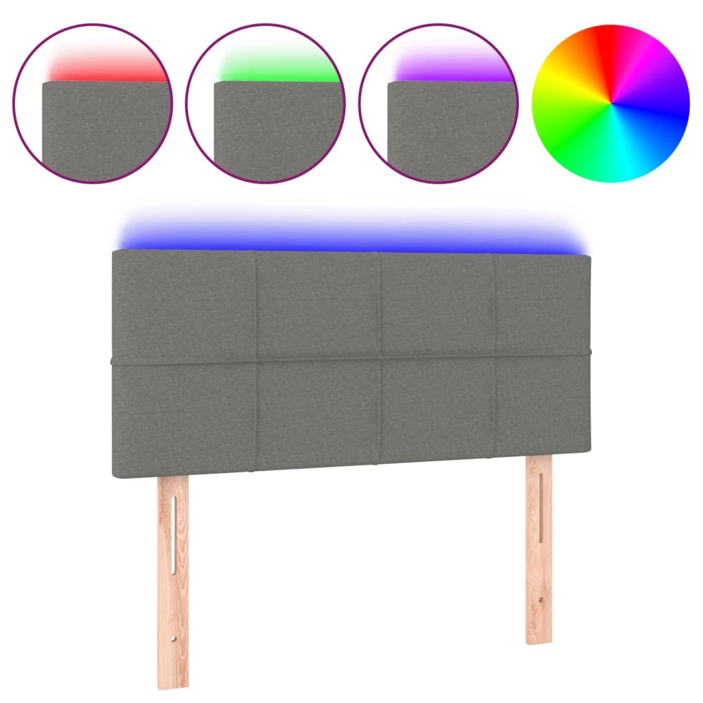 LED uzglavlje tamnosivo 90x5x78/88 cm od tkanine
