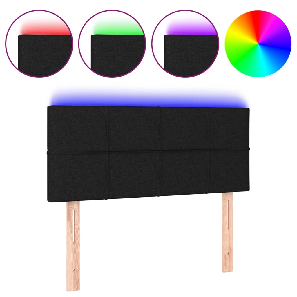 LED uzglavlje crno 90x5x78/88 cm od tkanine