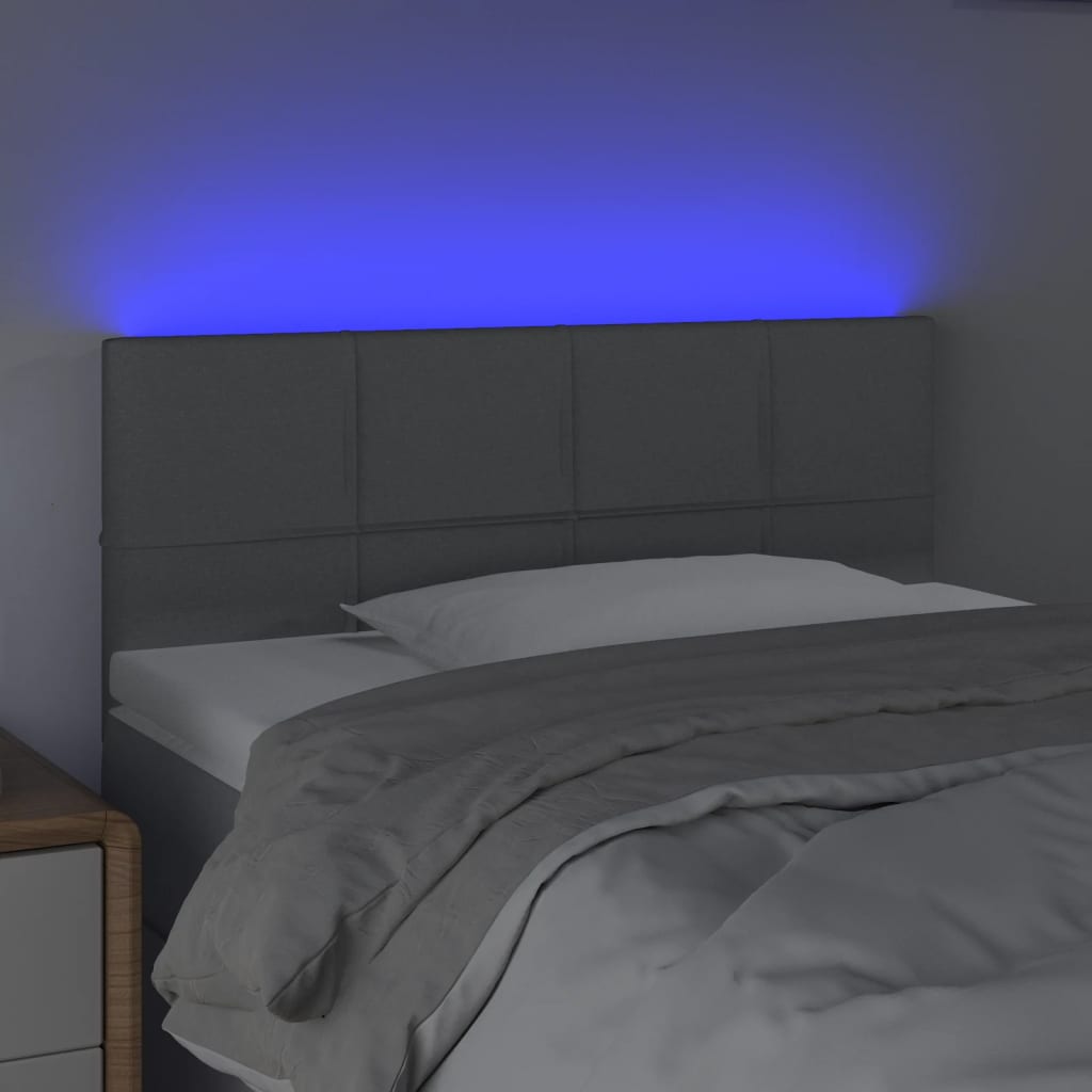 LED uzglavlje svjetlosivo 100x5x78/88 cm od tkanine