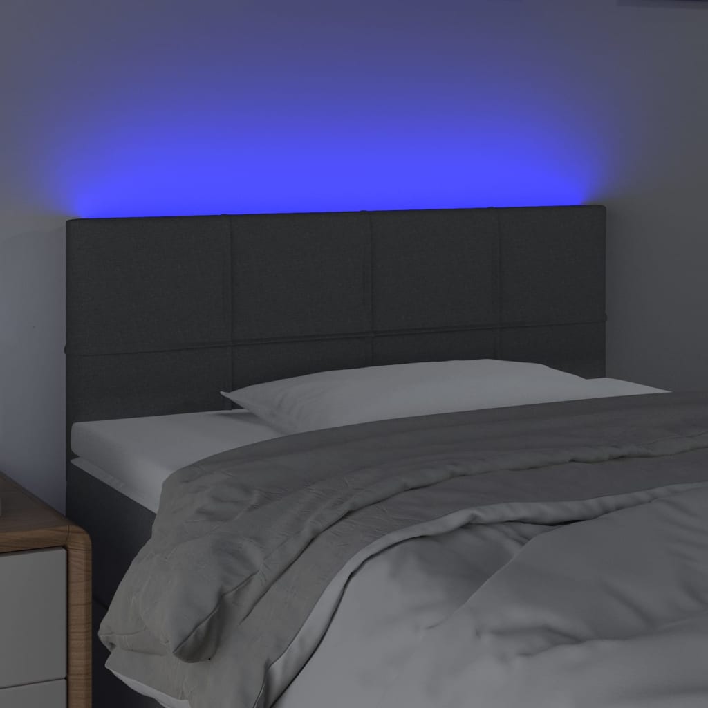 LED uzglavlje tamnosivo 100x5x78/88 cm od tkanine