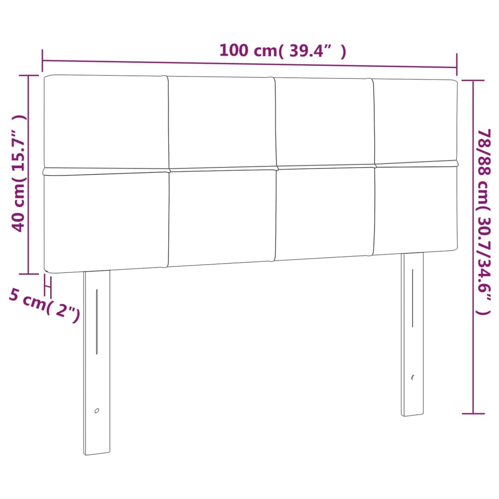 LED uzglavlje tamnosivo 100x5x78/88 cm od tkanine