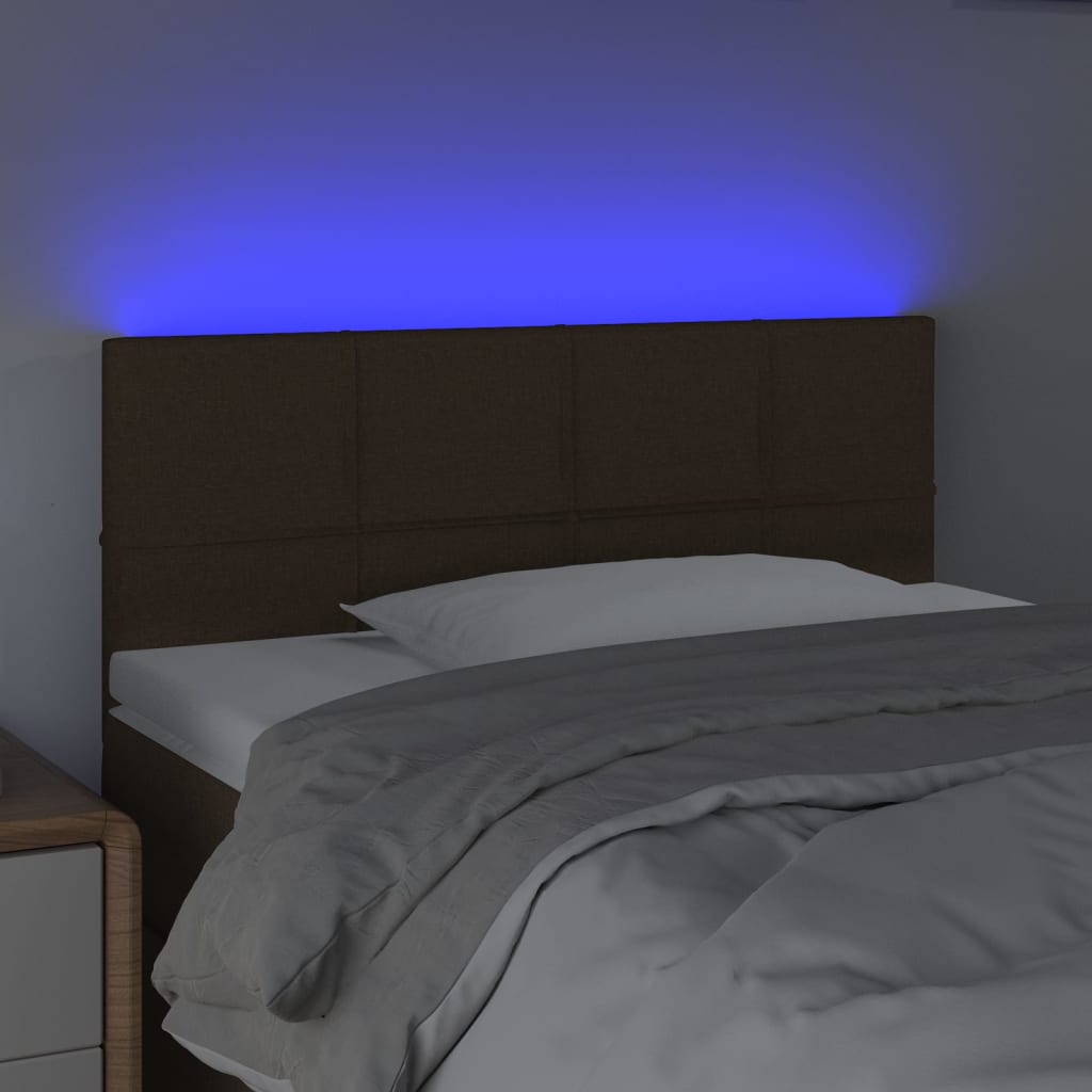 LED uzglavlje tamnosmeđe 100x5x78/88 cm od tkanine